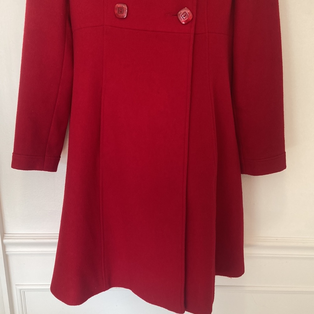 Via Women's Red Double Breasted Coat in Size 10 - Picture 4 of 5